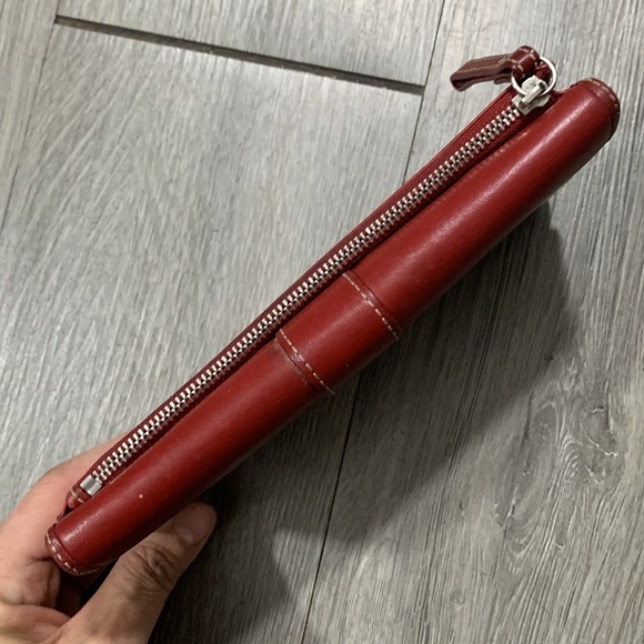 Coach Hamiltonian Trifold Red Leather Wallet - Picture 4 of 12